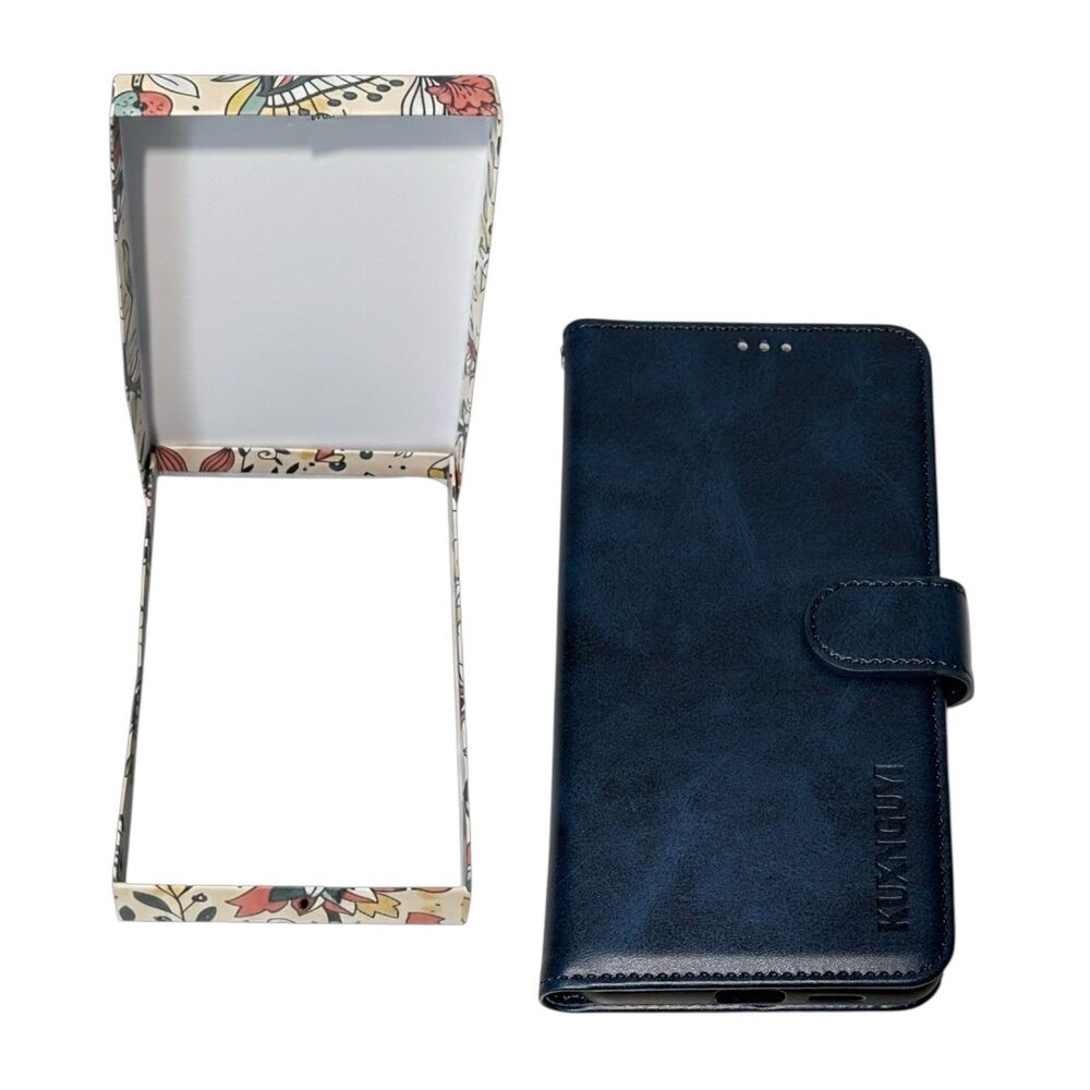 Samsung Galaxy S25 Edge PU Leather Phone Case Wallet/Credit Card Holder Blue